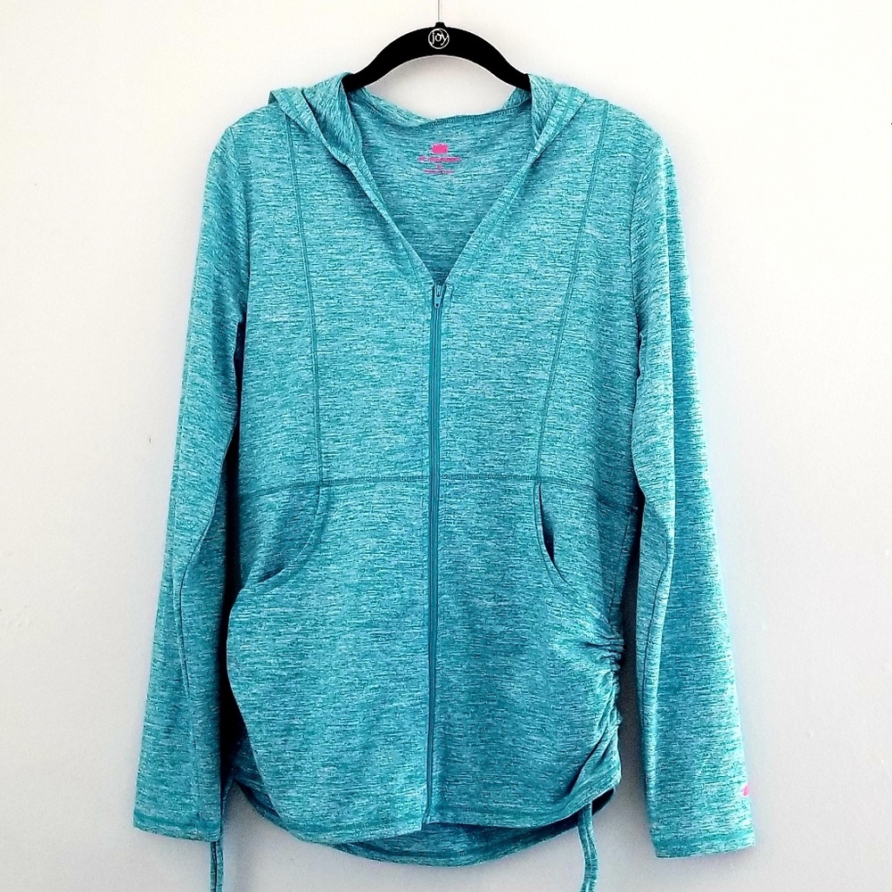 Pink Lotus fitted zip-up hoodie